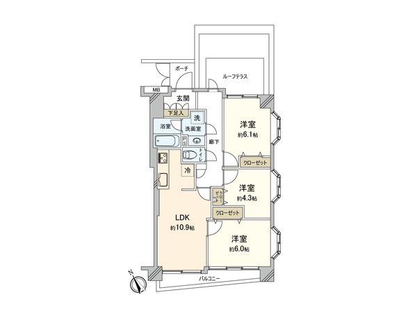 朝日クレス・パリオ大山 間取図(平面図)