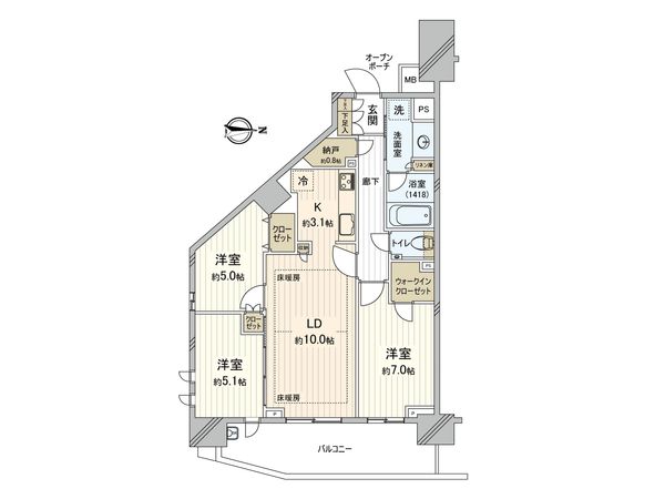 プラウドシティ加賀学園通り 間取図(平面図)
