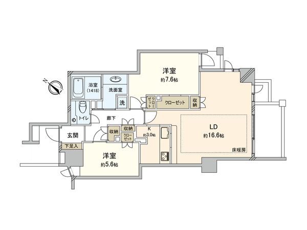 テラス加賀 間取図(平面図) 間取図(平面図)