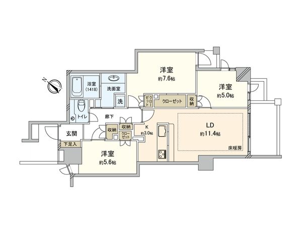 テラス加賀 間取図(平面図) テラス加賀 間取図(平面図)
