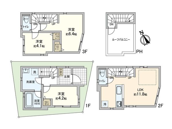 荒川区南千住6丁目戸建 間取図(平面図) 荒川区南千住6丁目戸建 間取図(平面図)