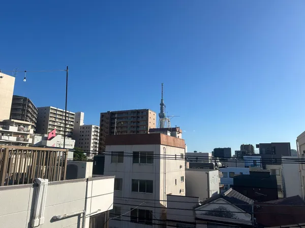 ルーフバルコニーからは東京スカイツリーを望めます。※眺望は、季節・天候によります