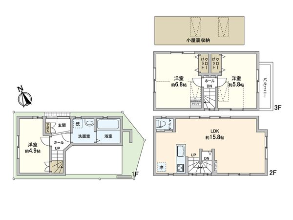 荒川区南千住6丁目戸建 間取図(平面図)