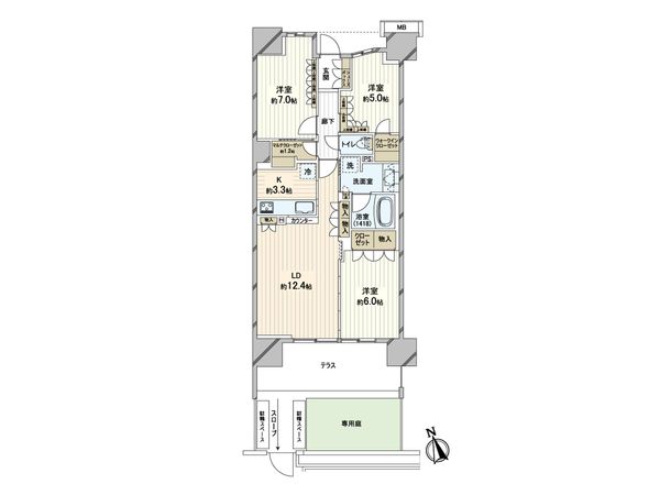 ミッドガーデンシティ ザ・テラス 間取図(平面図) ミッドガーデンシティ ザ・テラス 間取図(平面図)