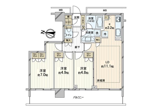 ブランズタワー南千住 間取図(平面図) ブランズタワー南千住 間取図(平面図)