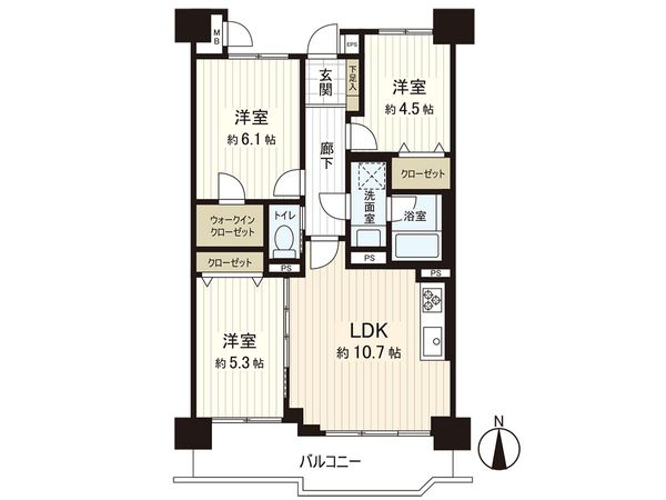 けやき通り北九番館 間取図(平面図) けやき通り北九番館 間取図(平面図)