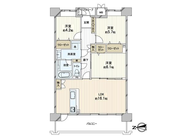 けやき通り北四番館 間取図(平面図)