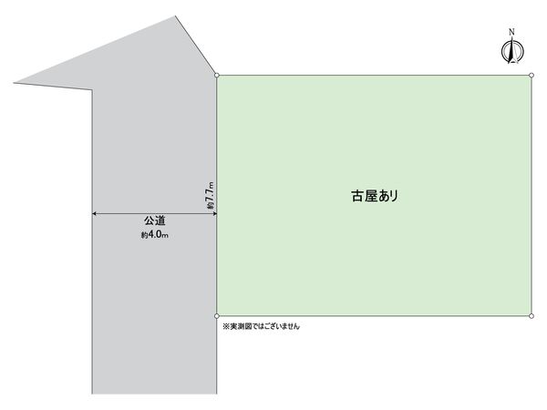 越谷市大字袋山 土地(古屋有) 区画図 越谷市大字袋山 土地(古屋有) 区画図