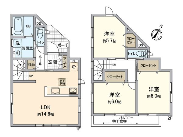 春日部市粕壁東4丁目 新築戸建 間取図(平面図)