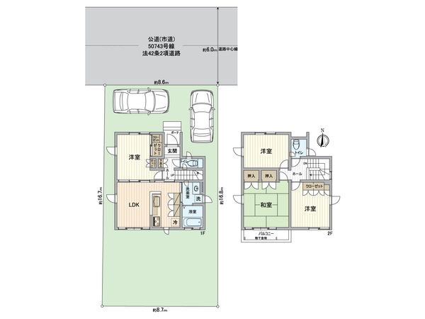 越谷市大字南荻島 戸建 間取図(平面図) 間取図(平面図)