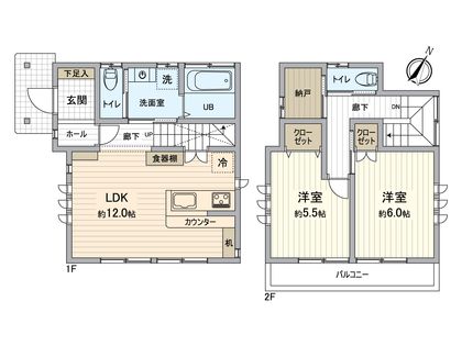 北葛飾郡松伏町大字松伏 戸建 間取図(平面図)