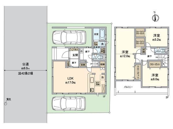越谷市相模町6丁目 新築戸建 間取図(平面図) 越谷市相模町6丁目 新築戸建 間取図(平面図)