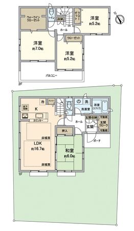 さいたま市緑区美園1丁目 戸建 間取図(平面図)