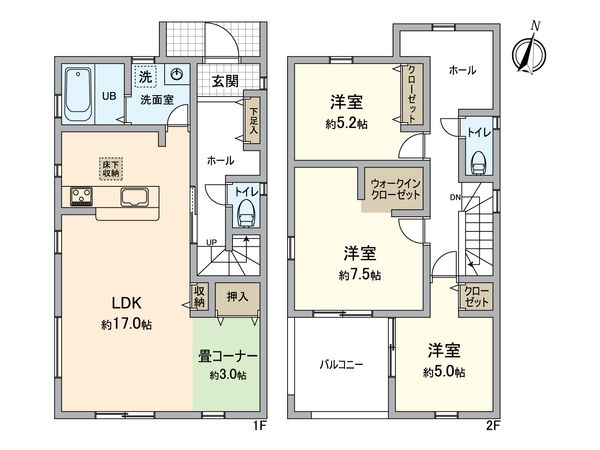 春日部市大沼3丁目 新築戸建 間取図(平面図)