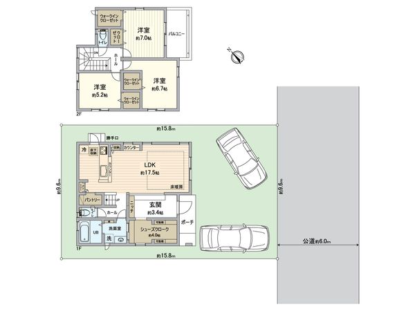 越谷市レイクタウン1丁目 戸建 間取図(平面図)