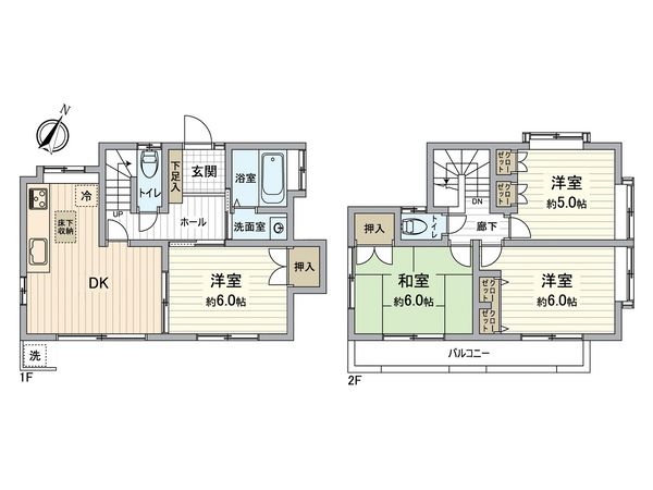 春日部市備後東2丁目 戸建 間取図(平面図) 春日部市備後東2丁目 戸建 間取図(平面図)