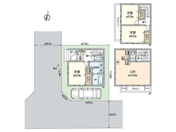 越谷市大字恩間 新築戸建 間取図(平面図) 越谷市大字恩間 新築戸建 間取図(平面図)