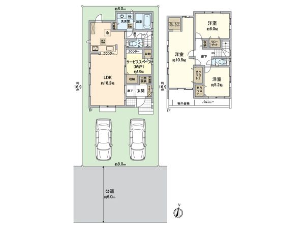 春日部市中央8丁目 新築戸建 間取図(平面図)