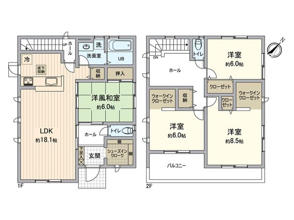 越谷市東越谷4丁目 新築戸建 間取図(平面図)