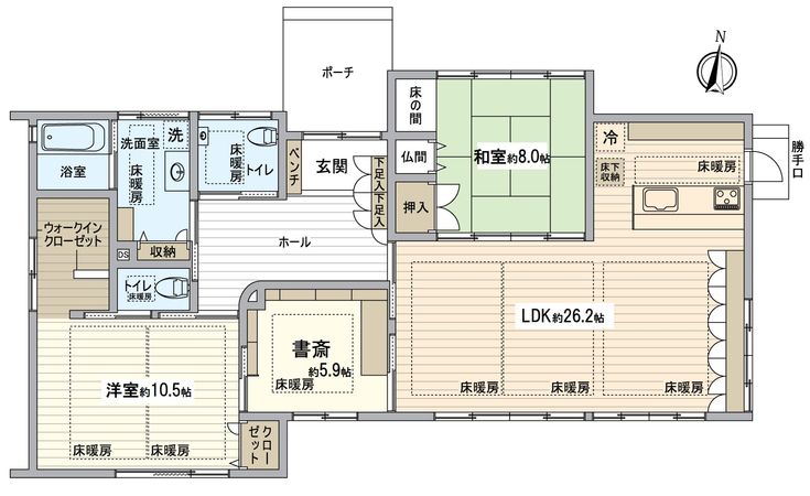 越谷市瓦曽根3丁目 戸建 間取図(平面図)