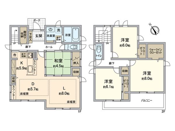 吉川市美南二丁目 戸建 間取図(平面図) 吉川市美南二丁目 戸建 間取図(平面図)