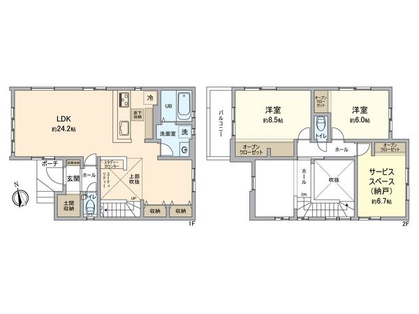 越谷市宮本町2丁目 新築戸建 間取図(平面図) 越谷市宮本町2丁目 新築戸建 間取図(平面図)