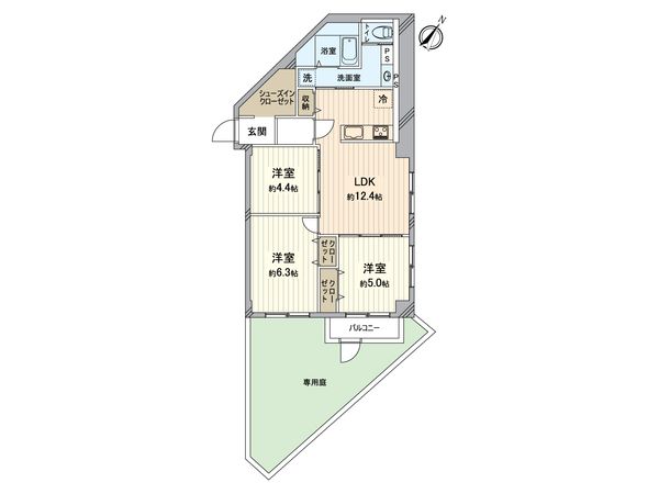 東武越谷サンライトマンション 間取図(平面図) 間取図(平面図)