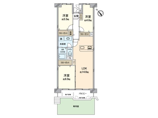 越谷ファミリータウンC棟 間取図(平面図)