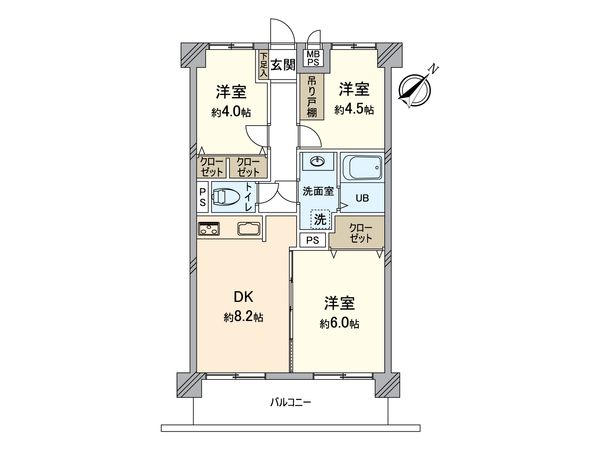 ライオンズマンション越谷第2 間取図(平面図) 間取図(平面図)