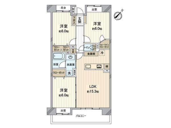 エフローレ北越谷ネクステージ 間取図(平面図)
