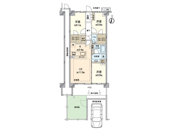 ガーデンハウス越谷レイクタウン 間取図(平面図)