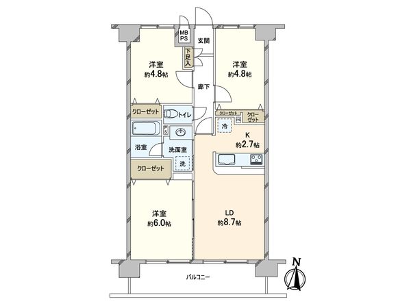 モアグランデ南越谷 間取図(平面図)