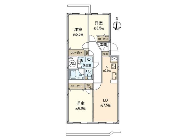 越谷シティハウス 7号棟 間取図(平面図)