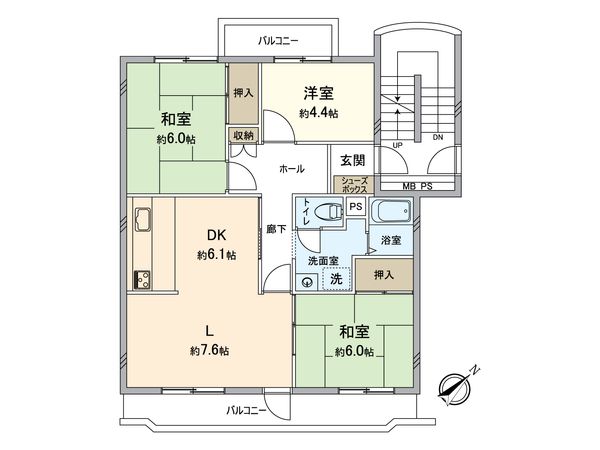 藤和春日部ハイタウン1号棟 間取図(平面図) 藤和春日部ハイタウン1号棟 間取図(平面図)