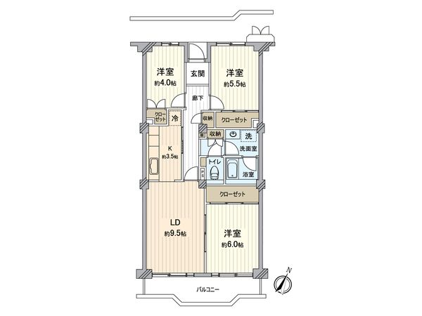 せんげん台パークタウン2番街3号棟 間取図(平面図)