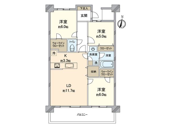 ダイアパレス新越谷 間取図(平面図)