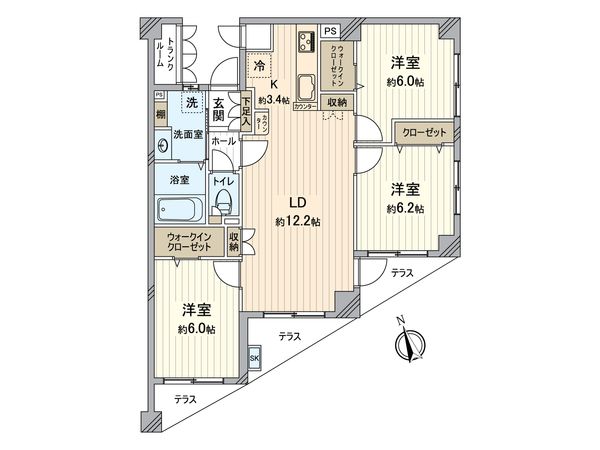 ダイアパレス越谷Ⅱ 間取図(平面図) ダイアパレス越谷Ⅱ 間取図(平面図)