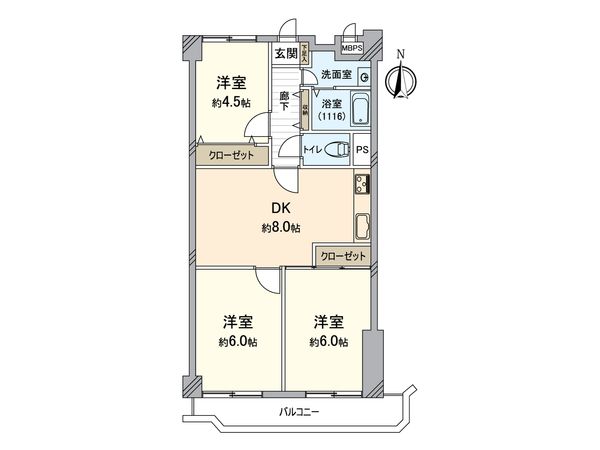 サンキャッスル南越谷 間取図(平面図)