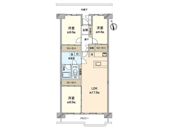 越谷ファミリータウン 間取図(平面図) 越谷ファミリータウン 間取図(平面図)