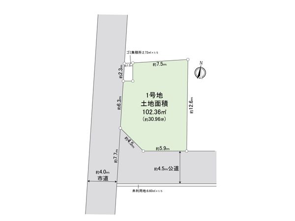ふじみ野市仲2丁目 第1期 1号地 土地 区画図