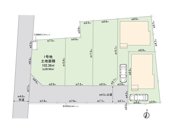 ふじみ野市仲2丁目 第1期 1号地 土地 全体区画図