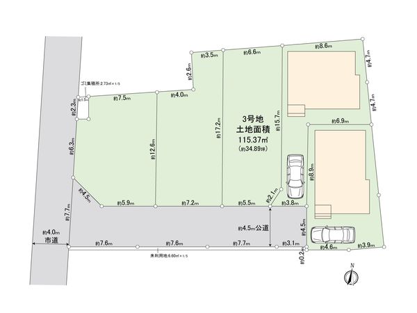 ふじみ野市仲2丁目 第1期 3号地 土地 全体区画図