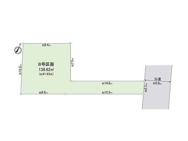 富士見市上沢1丁目 B区画 土地 区画図