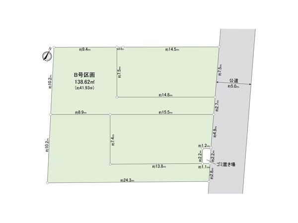 富士見市上沢1丁目 B区画 土地 全体区画図