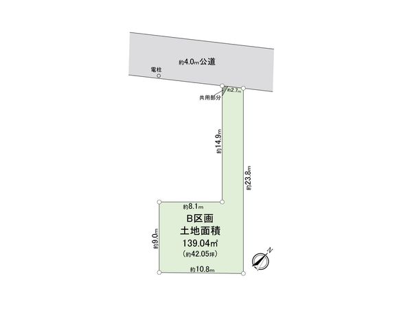 ふじみ野市大井中央3丁目 B区画 土地 区画図