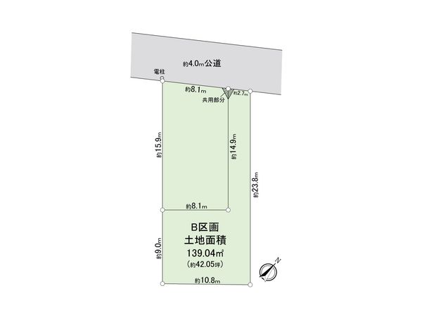 ふじみ野市大井中央3丁目 B区画 土地 全体区画図