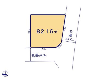 ふじみ野市西１丁目　売地　２区画 区画図