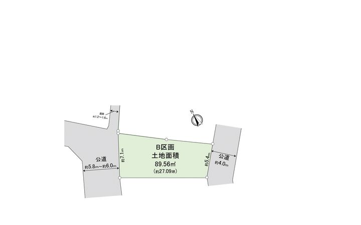 富士見市渡戸1丁目 土地 B区画 地形図