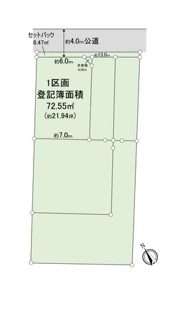 ふじみ野市上福岡5丁目 1区画 売地 区画図 ふじみ野市上福岡5丁目 1区画 売地 区画図