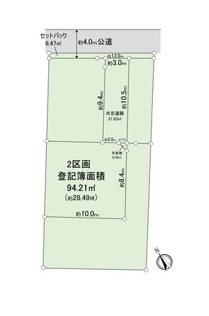 ふじみ野市上福岡5丁目 2区画 売地 区画図 ふじみ野市上福岡5丁目 2区画 売地 区画図